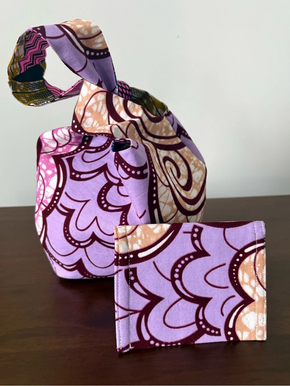 Reversible Print Wristlet Bag & Card Holder